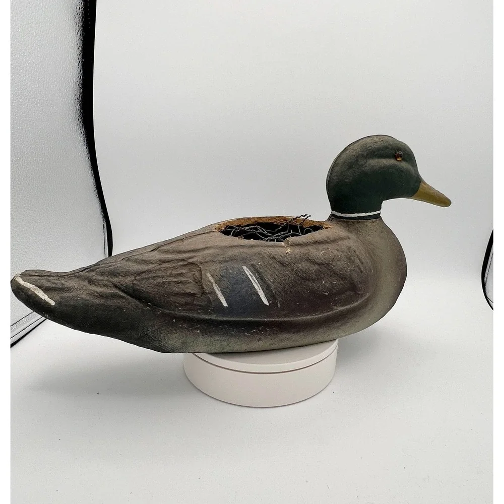 Vintage 1948 Victor Veri-Lite Mallard Decoy –‎ Canvas Over Wire, Lititz PA